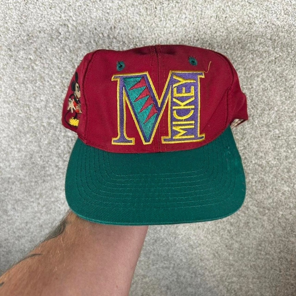 Vintage 90s Disney Mickey Mouse retro twill SnapBack hat cap